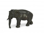 A JAPANESE OKIMONO BRONZE ELEP