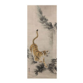 A JAPANESE PAINTING OF A TIGER