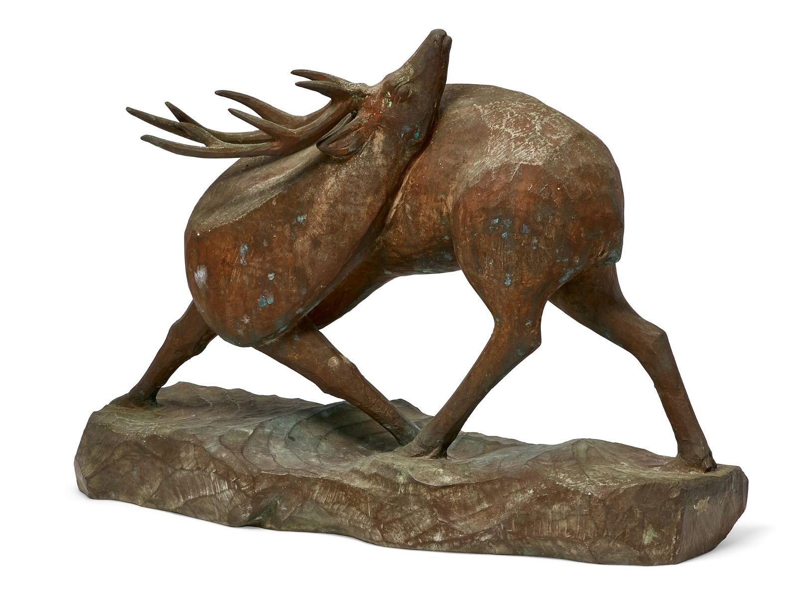A JAPANESE PATINATED BRONZE OKIMONO