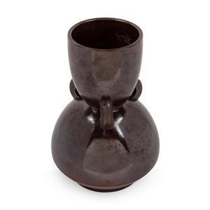 A Japanese Patinated Bronze Vase 