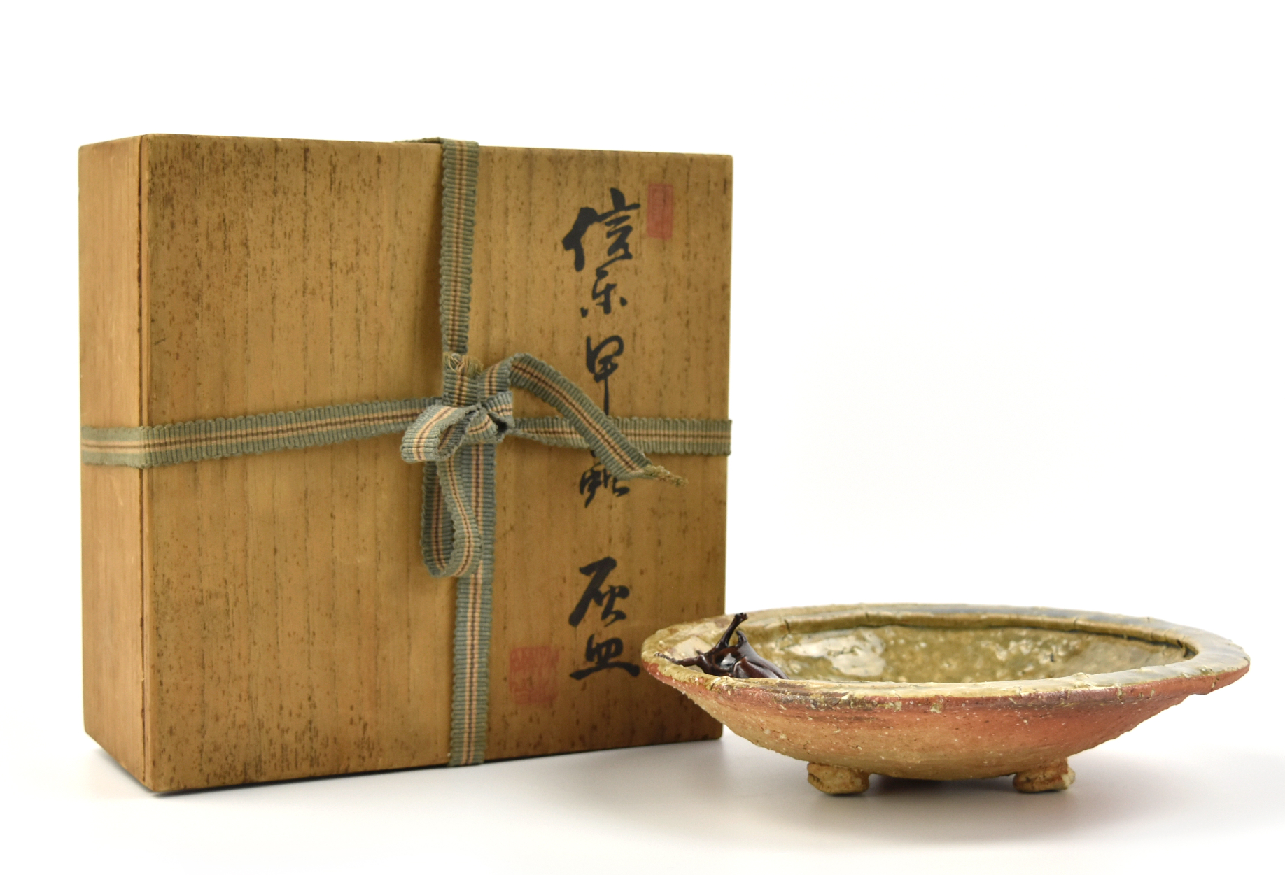 A JAPANESE PLATE WITH GOLDBUG,