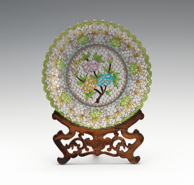 A Japanese Plique-a-Jour Plate with