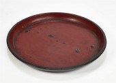 A JAPANESE RED AND BLACK LACQU