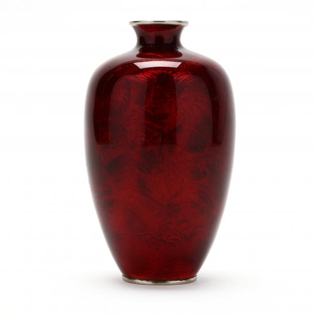 A JAPANESE RED CLOISONNE DRAGON