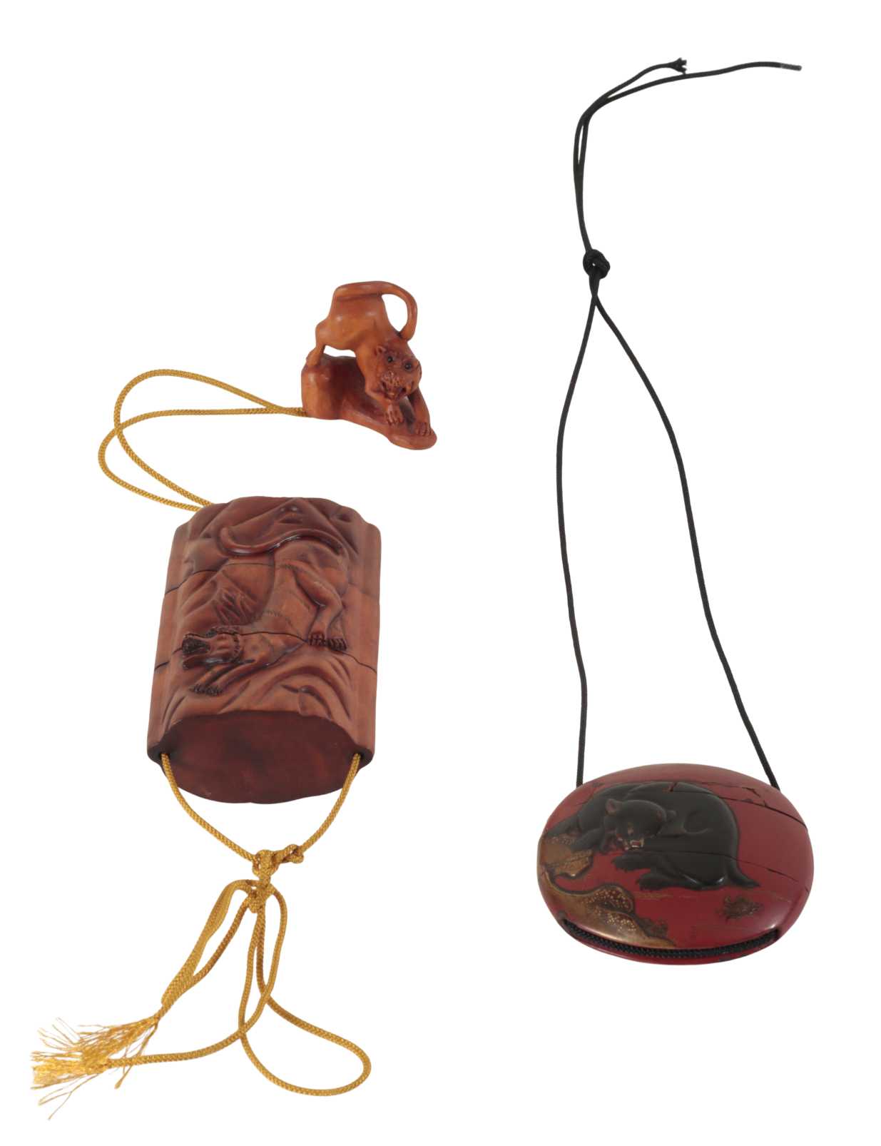 A JAPANESE RED LACQUER TWO-CASE