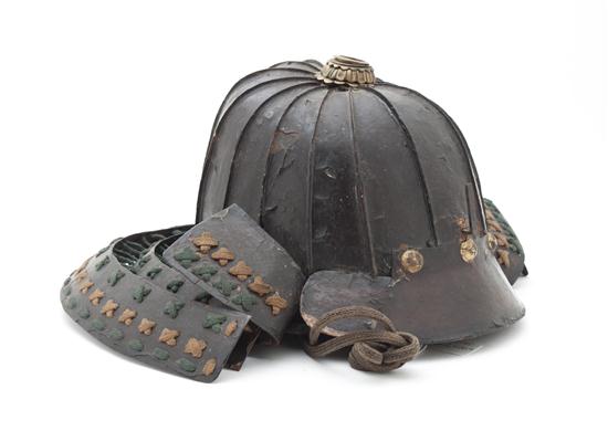 A Japanese Samurai Helmet. Height 7