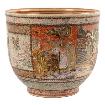 A Japanese Satsuma bowl by the