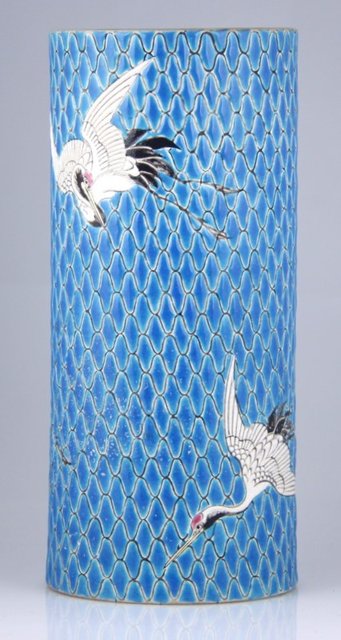 A Japanese Satsuma cylindrical vase