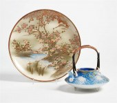 A JAPANESE SATSUMA PLATE AND U