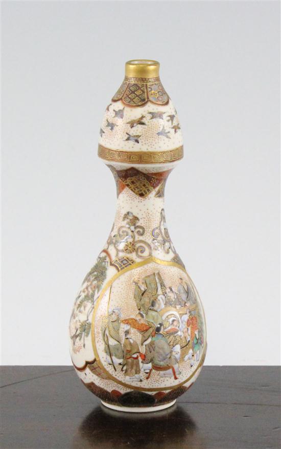 A Japanese Satsuma pottery double