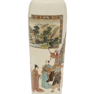 A Japanese Satsuma Slender Vase
