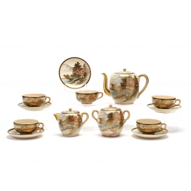 A JAPANESE SATSUMA TEA SET Early