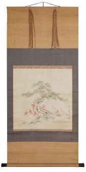 A JAPANESE SCROLL WITH A TREEA