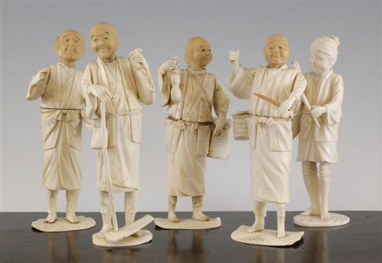 A Japanese sectional ivory figure