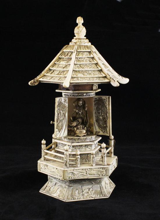 A Japanese sectional ivory portable