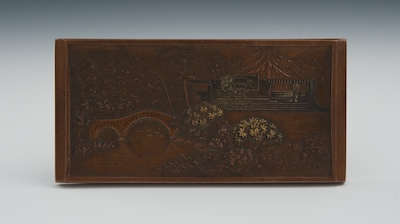 A Japanese Shakudo Plaque The