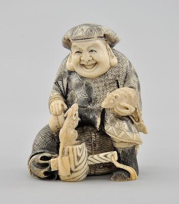 A Japanese Signed Okimono Ivory