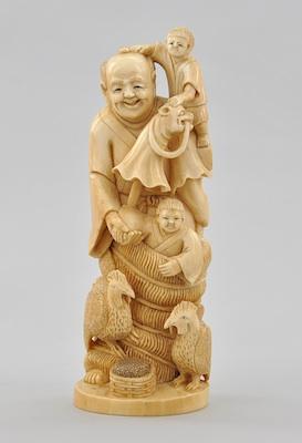 A Japanese Signed Okimono Ivory