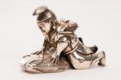 A Japanese silver and enamel o