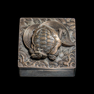 A Japanese Silver Bonbonniere Meiji