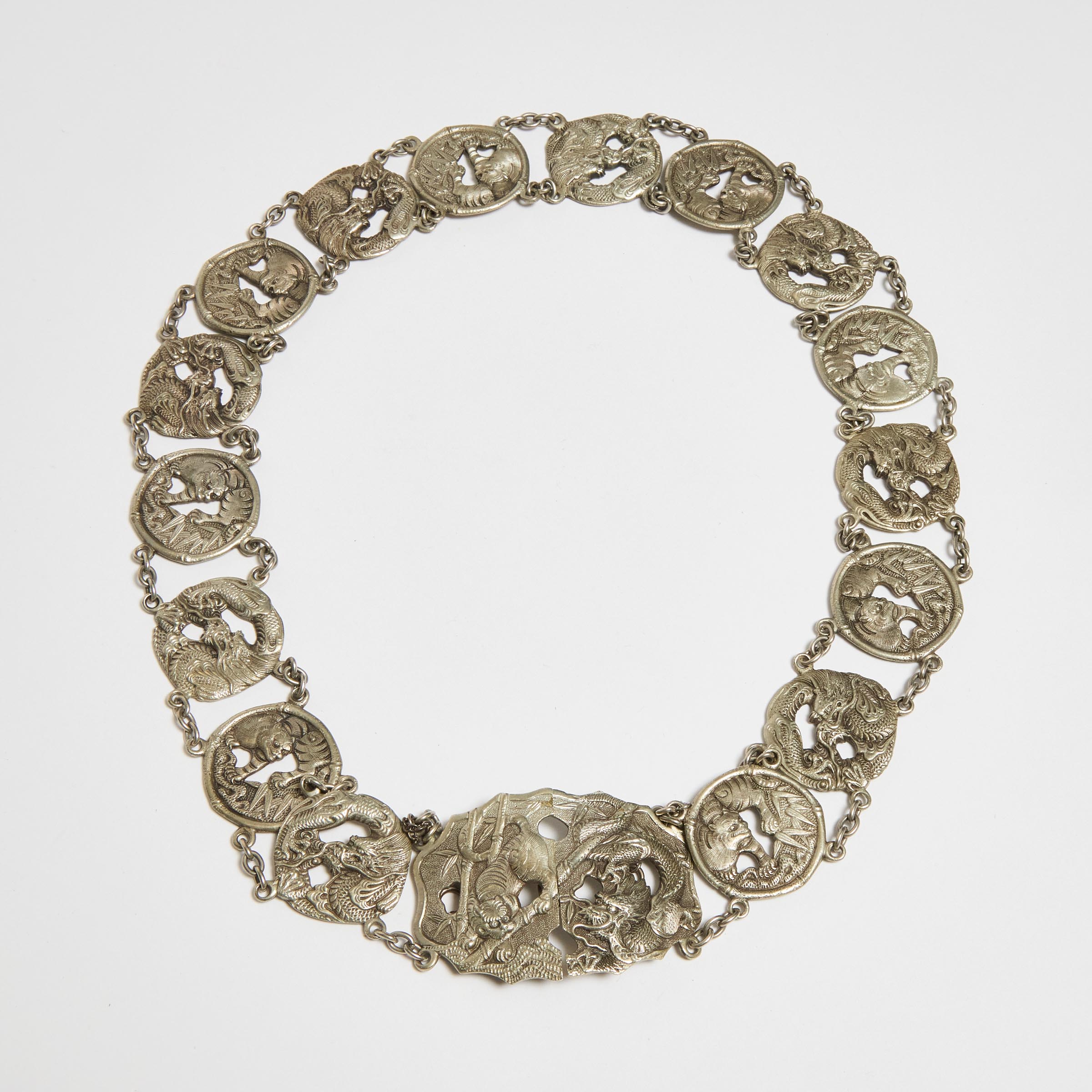 A Japanese Silver 'Dragon and