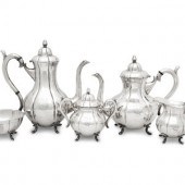 A Japanese Silver Five-Piece T