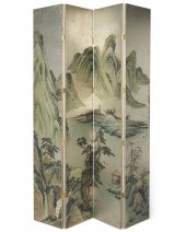 A JAPANESE SILVER LEAF BYOBU S