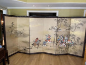 A JAPANESE SIX-PANEL SCREEN. W