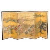 A JAPANESE SIX-PANEL 'SUMIYOSH