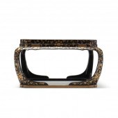 A JAPANESE SQUARE LACQUER STAN