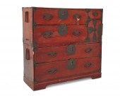 A JAPANESE STACKED TANSU CHEST
