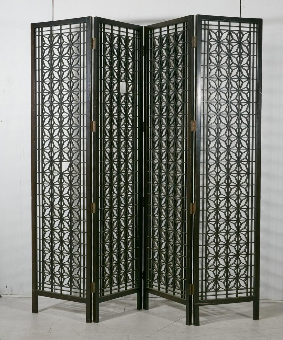 A JAPANESE STYLE FOUR PANEL FOLDING
