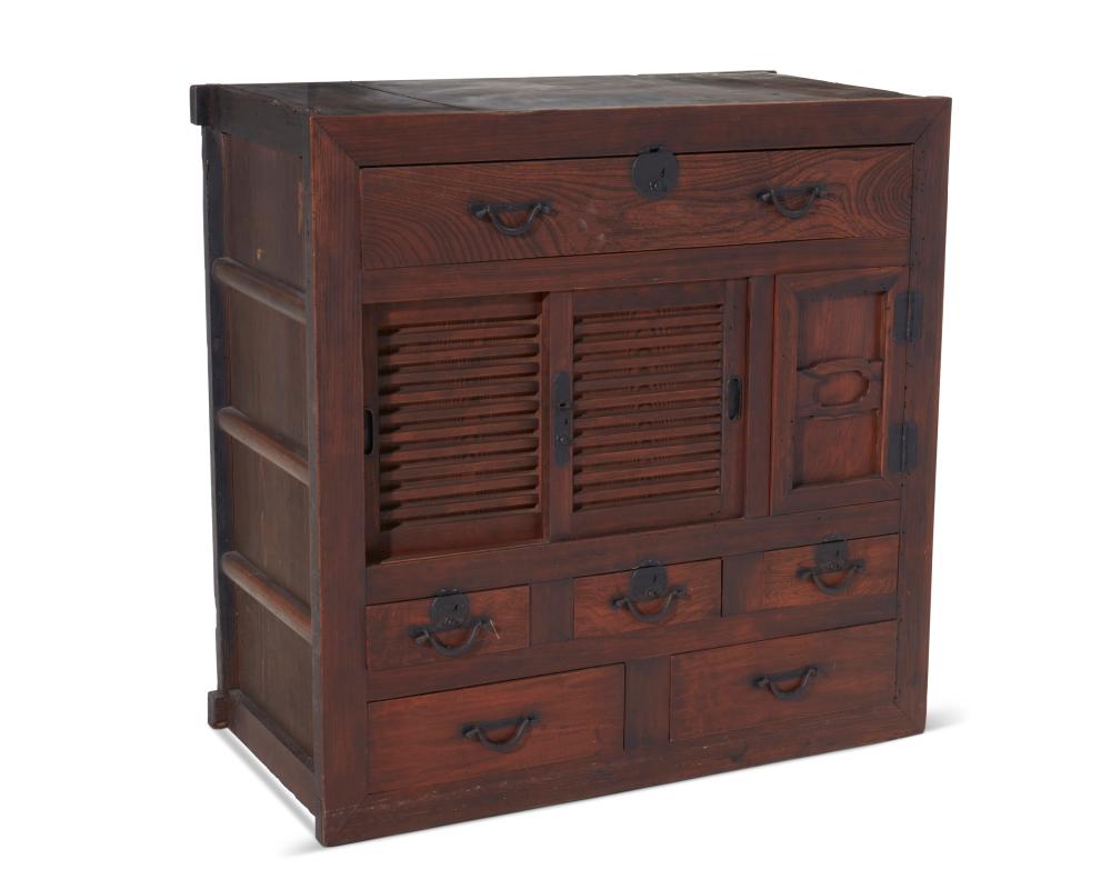 A JAPANESE TANSU-STYLE HARDWOOD