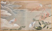 A JAPANESE TWO PANEL SCREENA J