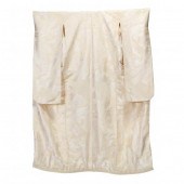 A JAPANESE UCHIKAKE WHITE SILK