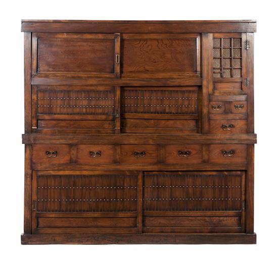 A Japanese Various Woods Tansu 19th