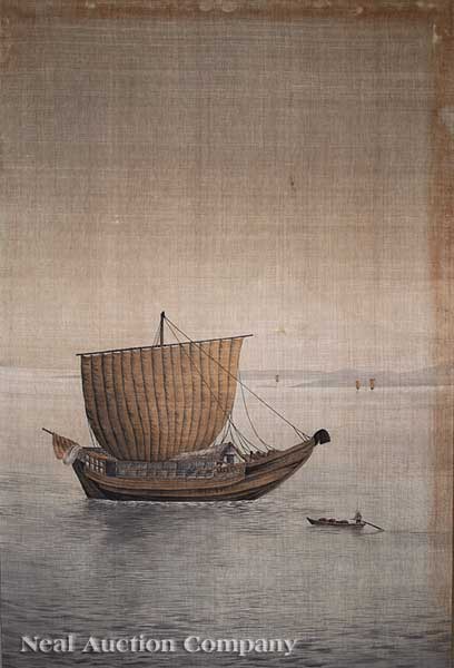 A Japanese Yuzen Birodo Panel