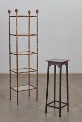 A JAPONESQUE GILT METAL ETAGER