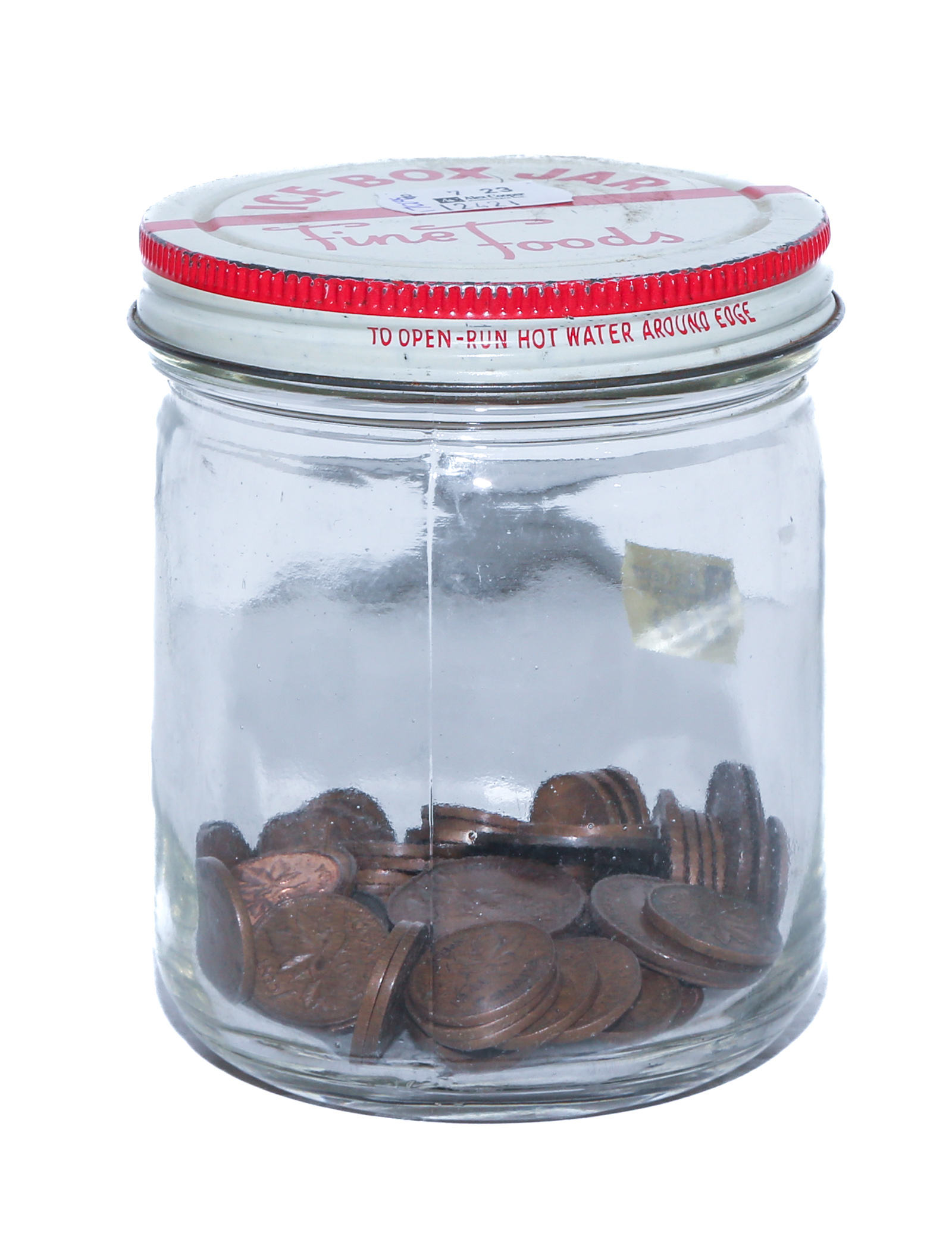 A JAR OF CANADIAN PENNIES, LARGE