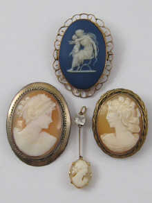 A jasper cameo marked Wedgwood