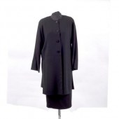 A Jean Muir black wool crepe s