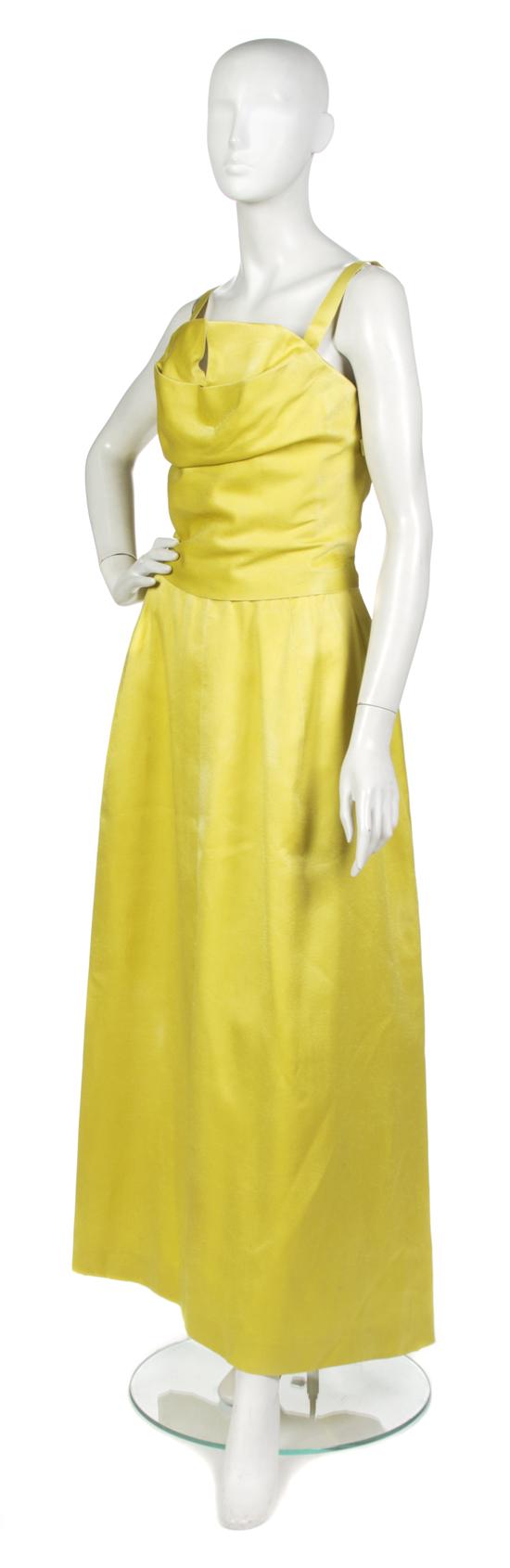A Jean Patou Yellow Silk Evening