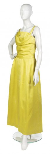 A Jean Patou Yellow Silk Eveni