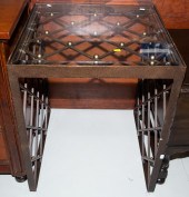 A JEAN ROYERE GLASS TOP TOUR E