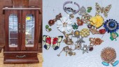 A JEWELRY BOX & COSTUME JEWELR