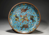 A JINGTAI BLUE ENAMEL 'LION RO