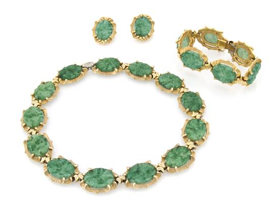 A Jomaz Goldtone and Jade Suite