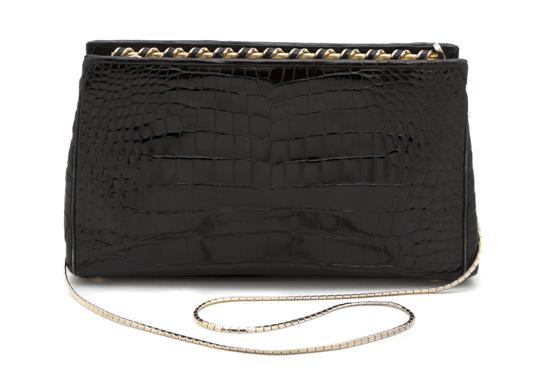 A Judith Leiber Black Alligator