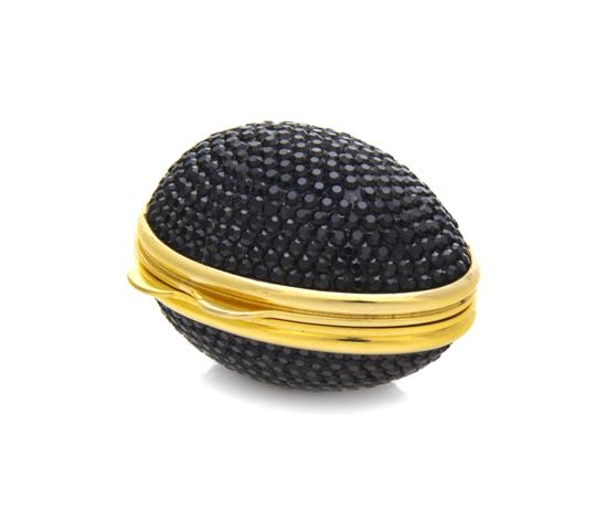 A Judith Leiber Black Crystal Egg