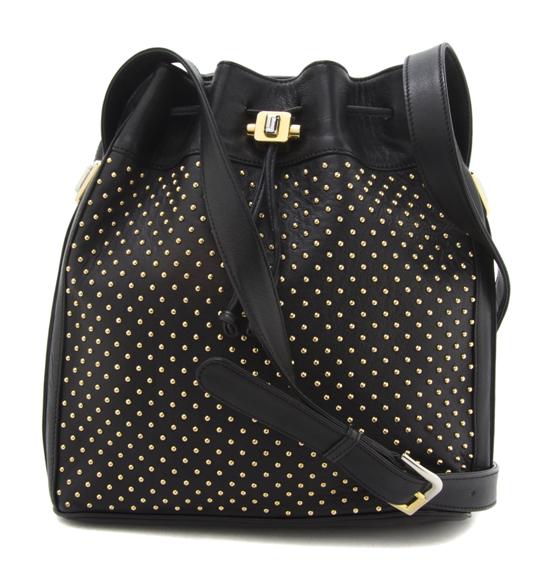 A Judith Leiber Black Leather Bag